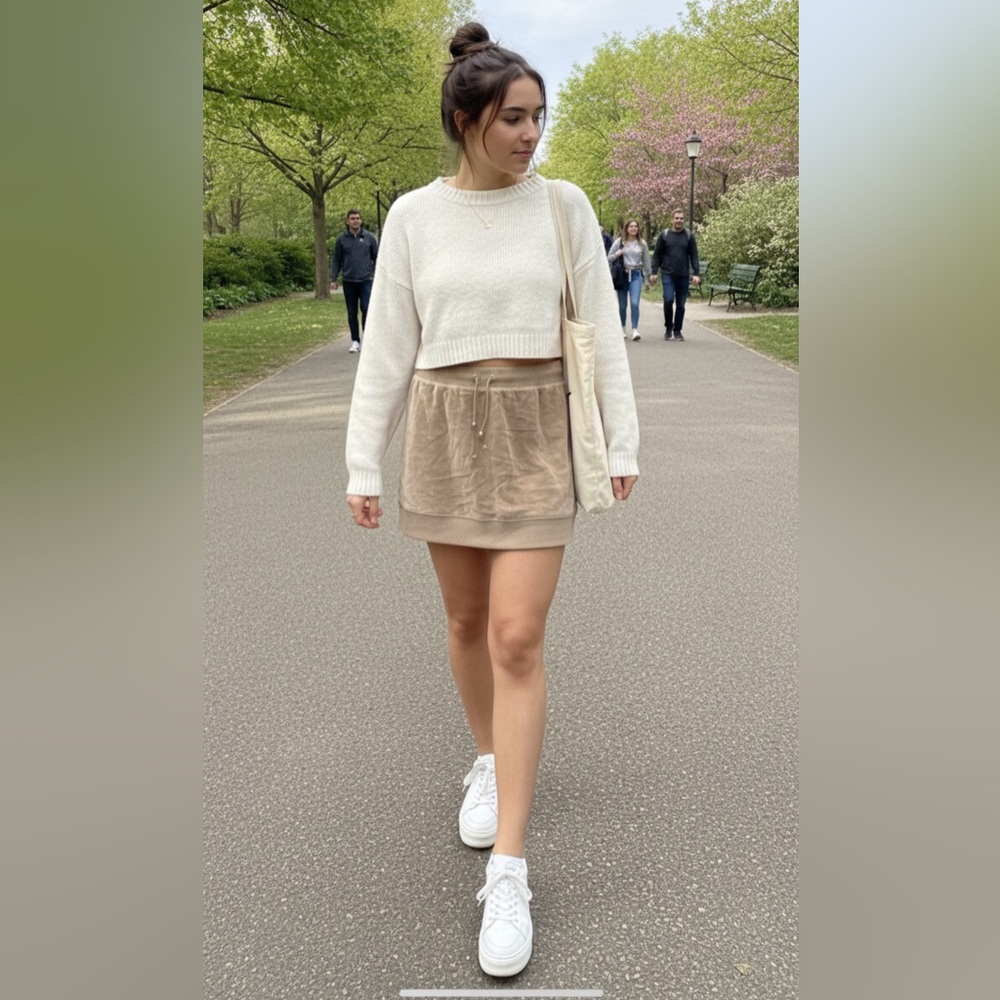 Plush and Lush velour mini skirt